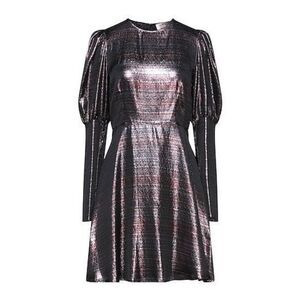 Black Coral NWT Waist Fitted Metallic Stripe Dress in Purple Size IT 44/US 8